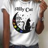 Women DJ | Ally Cat Pride Casual Print T-Shirt