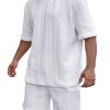 Men BXL Set | Men'S Solid Color Casual Short-Sleeved Shirt Shorts Suit White