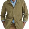 Men DJ Jacket | Lapel Single-Breasted 3-Pocket Casual Corduroy Jacket Green