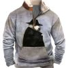 Men BXL T-Shirts | Men'S Casual Cold Protection Art Print Fur Collar Zipper Sweatshirt Gray