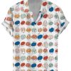 Men DJ Shirts | Colorful Cocks Print Casual Short Sleeve Shirt