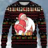 Men DJ Ugly Sweater | Fun Santa And Cocks Printed Casual Crew Neck Sweatshirt Photo Color