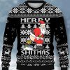 Men DJ Ugly Sweater | Fun Santa Print Casual Crew Neck Sweatshirt Black