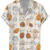 Men DJ Shirts | Multicolor Breast Print Hawaiian Short Sleeve Shirt Beige