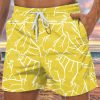 Men GYJ Bottoms | Ladies Body Print Lounge Shorts Yellow