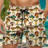 Men HWT Bottoms | Men'S Shorts Holiday Sexy Mushroom Print Beach Shorts Beige