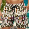 Men HWT Shorts | Men'S Shorts Holiday Sexy Radish Print Beach Shorts Beige