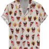 Men DJ Shirts | Interesting Christmas Printing Casual Short -Sleeved Shirt