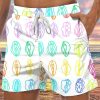 Men GYJ Bottoms | Colorful Cartoon Print Casual Shorts White