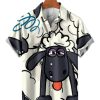 Men XT Shirts | Fun Black Sheep Print Short Sleeve Shirt White