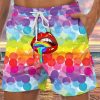 Men GYJ Bottoms | Rainbow Mouth Print Lounge Shorts Photo Color