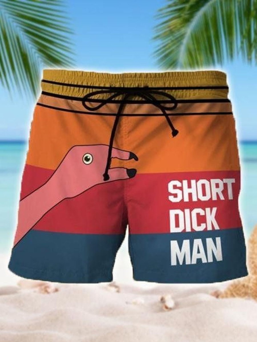 Men DJ Shorts | Short Cock Man Printed Pocket Shorts Photo Color