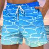 Men GYJ Bottoms | Men'S Sea Gradient Print Casual Shorts Blue