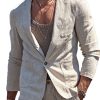 Men DJ Jacket | Lapel Three-Pocket One-Button Casual Blazer Beige