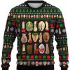 Men DJ Ugly Sweater | Merry Christmas Cocks Print Crewneck Sweatshirt Photo Color