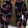 Men LJC Jacket | Tie-Dye Print Two-Pocket Single-Breasted Jacket Photo Color