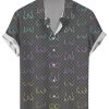 Men GYJ Shirts | Colorful Chest Print Casual Short Sleeve Shirt Grey