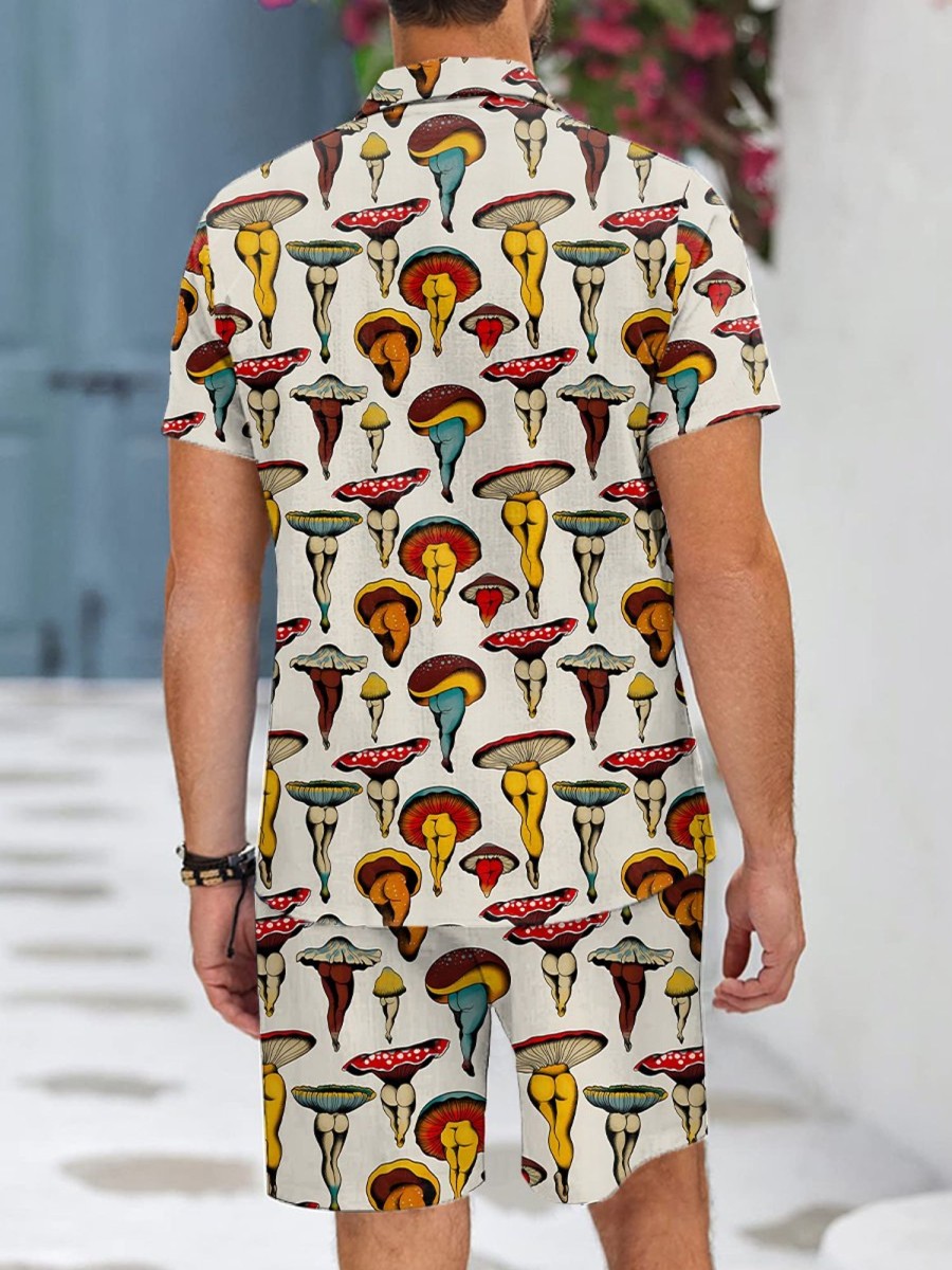 Men HWT Set | Men'S Sets Holiday Sexy Mushroom Print Two Piece Sets