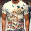 Men DJ T-Shirts | Men'S Gay Pride Lgbt Print T-Shirt Beige