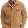 Men BXL Jacket | Men'S Multi-Pocket Solid Color Corduroy Casual Jacket Khaki