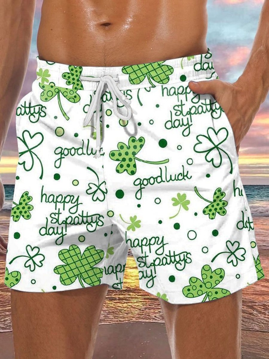 Men BXL Shorts | St. Patrick'S Day Goodluck Printed Casual Shorts Green