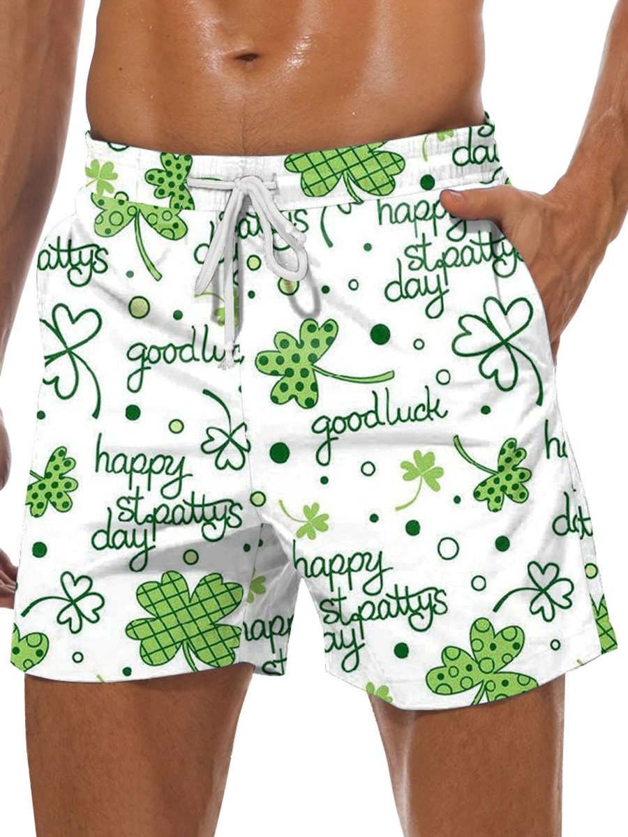 Men BXL Shorts | St. Patrick'S Day Goodluck Printed Casual Shorts Green