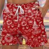 Men GYJ Bottoms | Elk Christmas Tree Snow Print Lounge Shorts Red