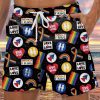 Men DJ Bottoms | Pride Month Lgbt Print Double Pocket Lace Up Shorts Black