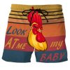 Men DJ Bottoms | Look At My Baby Print Pocket Shorts Orange