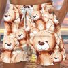 Men BXL Bottoms | Fun And Cute Bear Print Casual Shorts Khaki