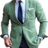 Men DJ Jacket | Lapel Three-Pocket Casual Retro Blazer Green