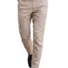 Men QMY Bottoms | Men'S Casual Linen Solid Color Pants Beige