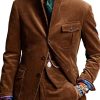 Men BXL Jacket | Retro Solid Color Corduroy Multi-Pocket Casual Jacket Blazer Brown