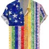 Men DJ Shirts | Men'S Hope Will Never Be Silent Ethnic Rainbow American Flag Print Short Sleeve Shirt Photo Color