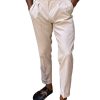 Men QMY Bottoms | Pleated Trouser Beige