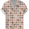 Men GYJ Shirts | Ladies Hip Print Casual Short Sleeve Shirt Beige