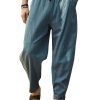 Men HLJ Bottoms | Men'S Loose Cotton Linen Drawstring Hip Hop Bloomer Casual Pants