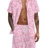 Men GYJ T-Shirts | Cupid Print Short-Sleeve Shirt And Shorts Two-Piece Set Pink