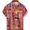 Men HLJ Shirts | Sexy Mushroom Personalized Short Sleeve Shirt Pink