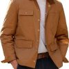 Men BXL Jacket | Vintage Multi-Pocket Twill Cotton Patchwork Corduroy Casual Jacket Orange