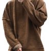 Men DJ Casual Hoodie | Crew Neck Retro Casual Long Sleeve Sweatshirt Brown