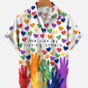 Men DJ Shirts | Men'S We Rise By Lifting Others Heart Rainbow Shirt White