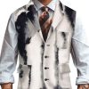 Men BXL Vest | Men'S Ink Print Multi-Pocket Casual Loose Vest Photo Color