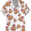 Men DJ Shirts | Christmas Jingle Balls Printed Casual Hawaiian Short-Sleeved Shirt