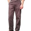 Men QMY Bottoms | Men'S Vintage French Striped Casual Pants Dark Brown