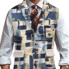 Men TH Vest | Men'S Retro Splash Print Casual Vest Blue