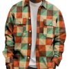 Men DJ Print Jacket | Multicolor Geometric Print Corduroy Pocket Lapel Jacket Photo Color