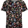 Men DJ Shirts | Cartoon Floral Print Pocket Hawaiian Short Sleeve Shirt Photo Color