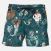 Men DJ Bottoms | Men'S Mermen Sailor Print Casual Hawaiian Beach Board Drawstring Shorts