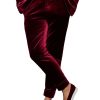 Men BXL Bottoms | Men'S Retro Solid Color Velvet Casual Elastic Waist Suit Pants Wine Red